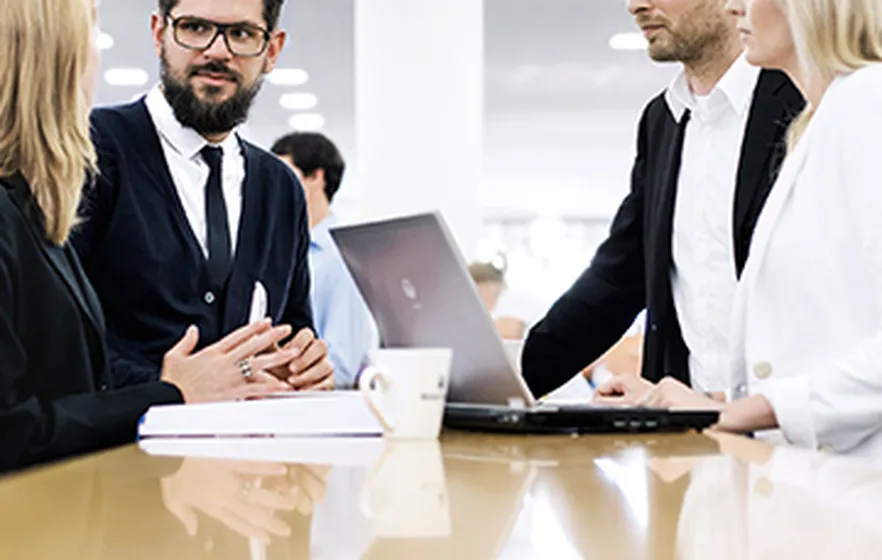 Business strategy meeting professionals