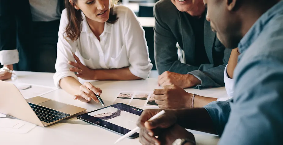Corporate strategy team collaboration